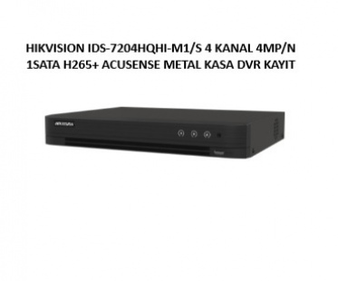 HIKVISION IDS-7204HQHI-M1/S 4 KANAL 4MP/N 1SATA H265+ ACUSENSE METAL KASA DVR KAYIT